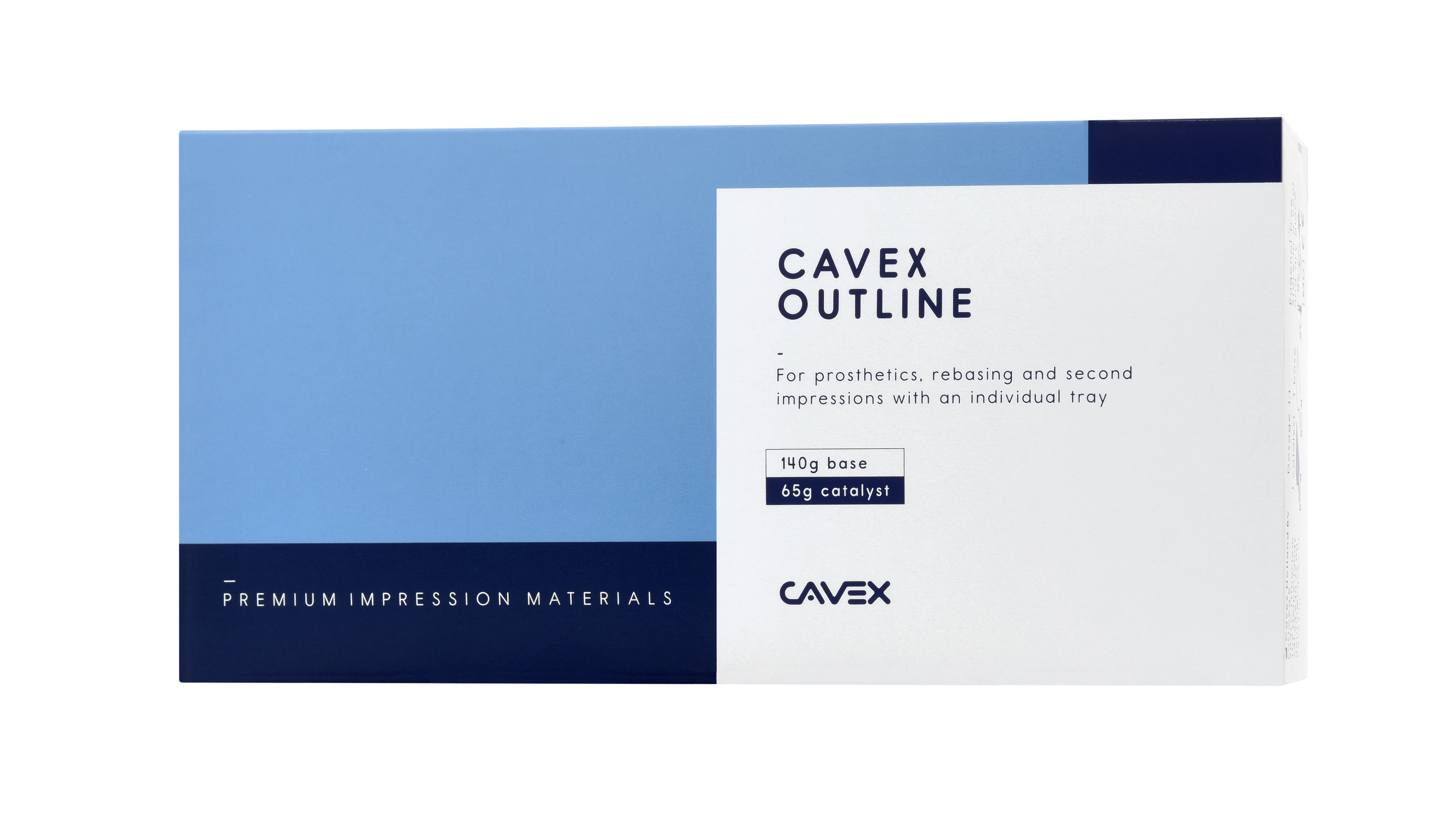 Cavex Outline Zinc Oxide Eugenol Free  Impression Paste 140 gr white paste + 65 gr blue pasteg - Image 2